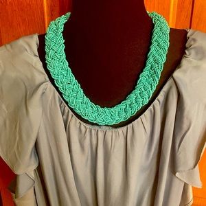 Teal beaded necklace